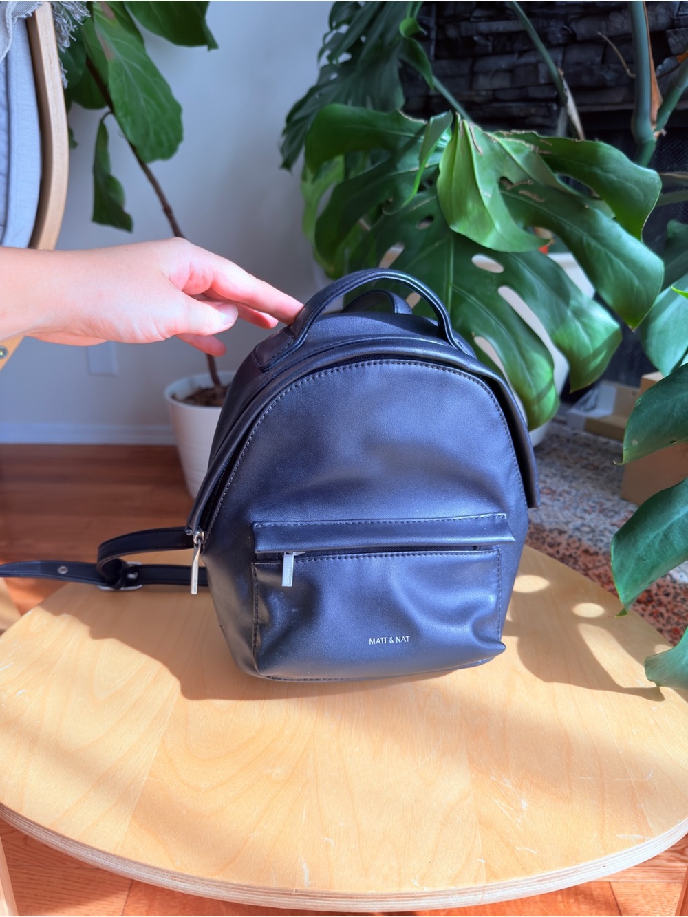 Matt & Nat Carosm Small Vegan Leather Backpack in Black